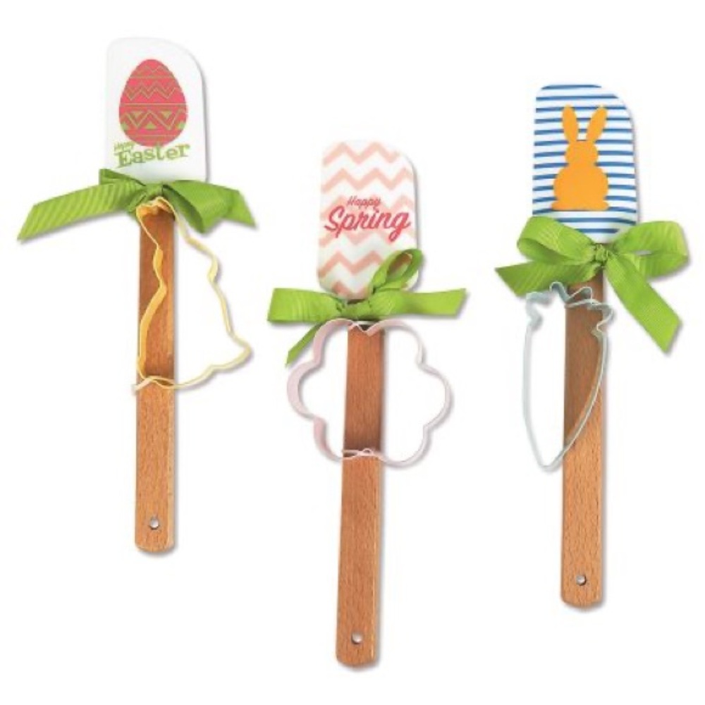 Lillian Vernon Easter Silicone Spatulas and Cookie Cutters Set of 3 Brand New